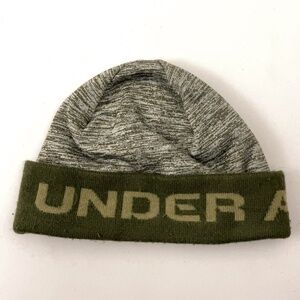 Under Armour Green Cuff Gray Green Static Pattern Winter Youth Hat